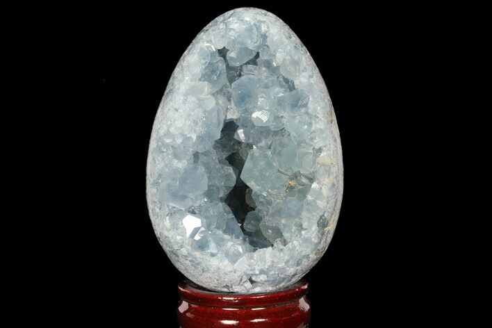 Crystal Filled Celestine (Celestite) Egg Geode - Madagascar #98772